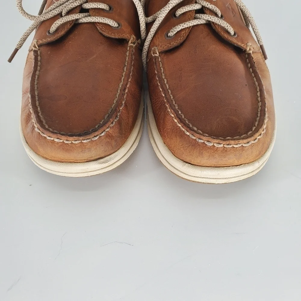 Sperry tan leather slip on driver boat shoe men's size 13